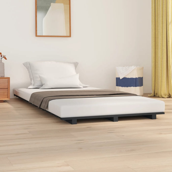 Cadru de pat, gri, 90x200 cm, lemn masiv de pin - WALTI WALTI