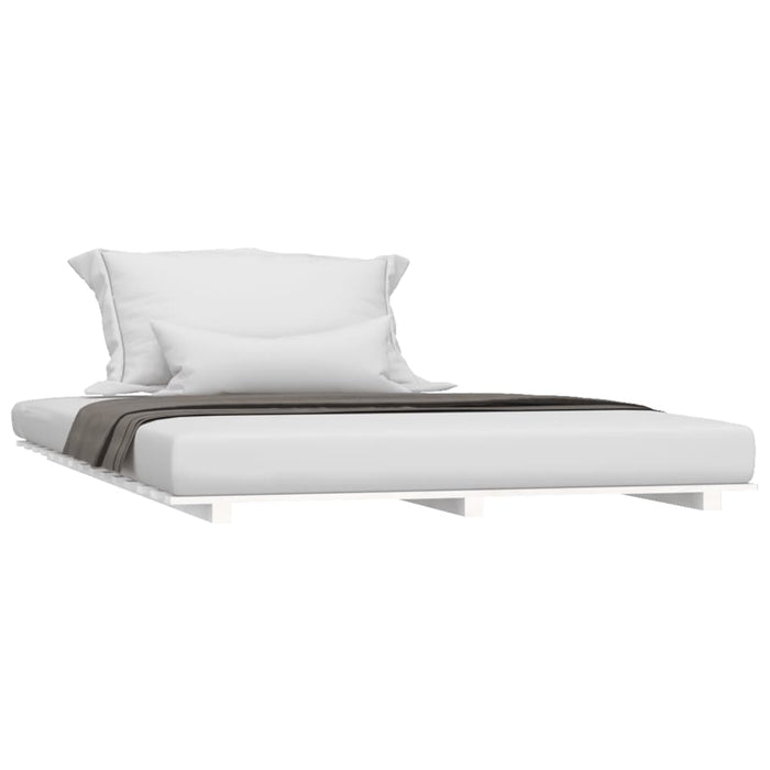 Cadru de pat, alb, 140x190 cm, lemn masiv de pin WALTI