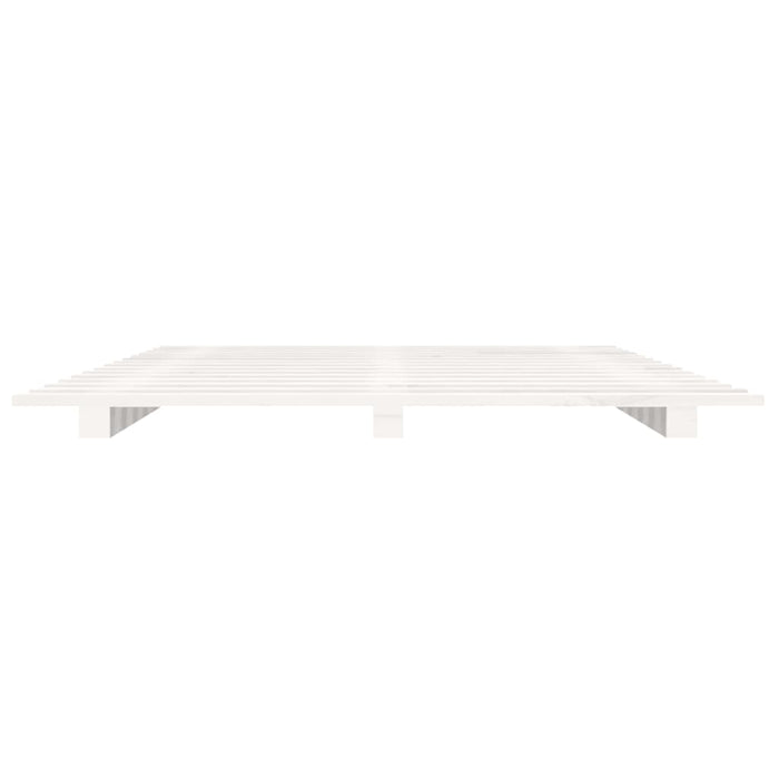 Cadru de pat, alb, 140x190 cm, lemn masiv de pin WALTI