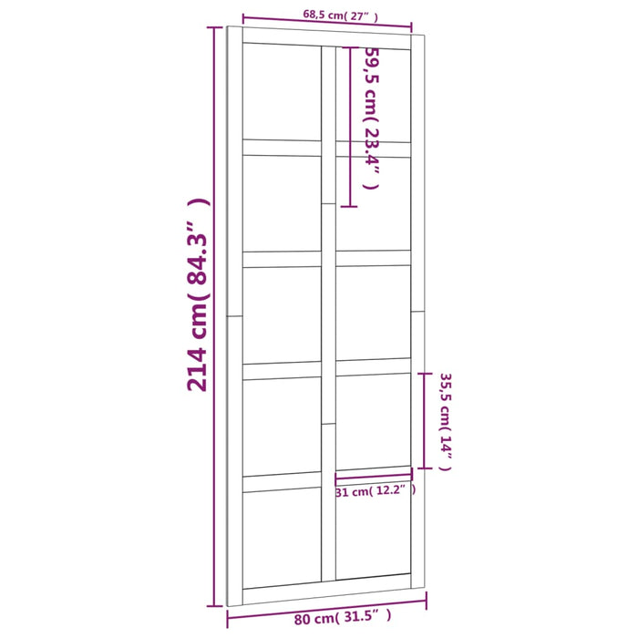 Ușă de hambar, 80x1,8x214 cm, lemn masiv de pin - WALTI WALTI