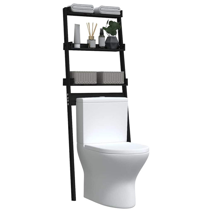 Raft de toaletă, negru, 63,5x32x179 cm, lemn masiv de pin WALTI