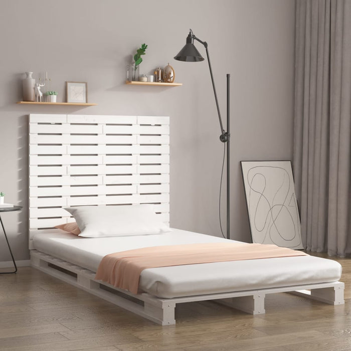 Tăblie de pat pentru perete, alb, 106x3x91,5 cm, lemn masiv pin - WALTI WALTI