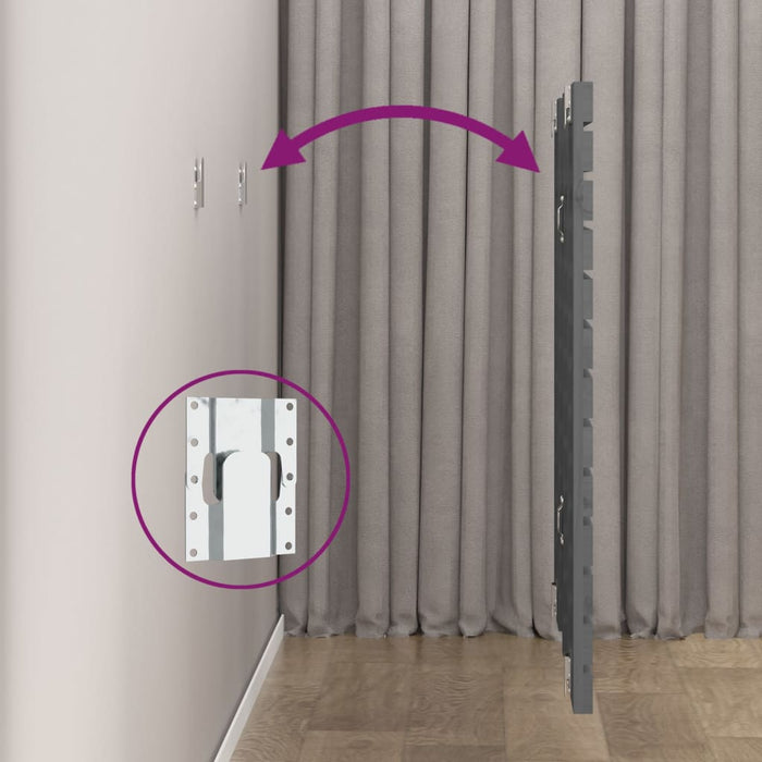 Tăblie de pat pentru perete, gri, 106x3x91,5 cm, lemn masiv pin - WALTI WALTI