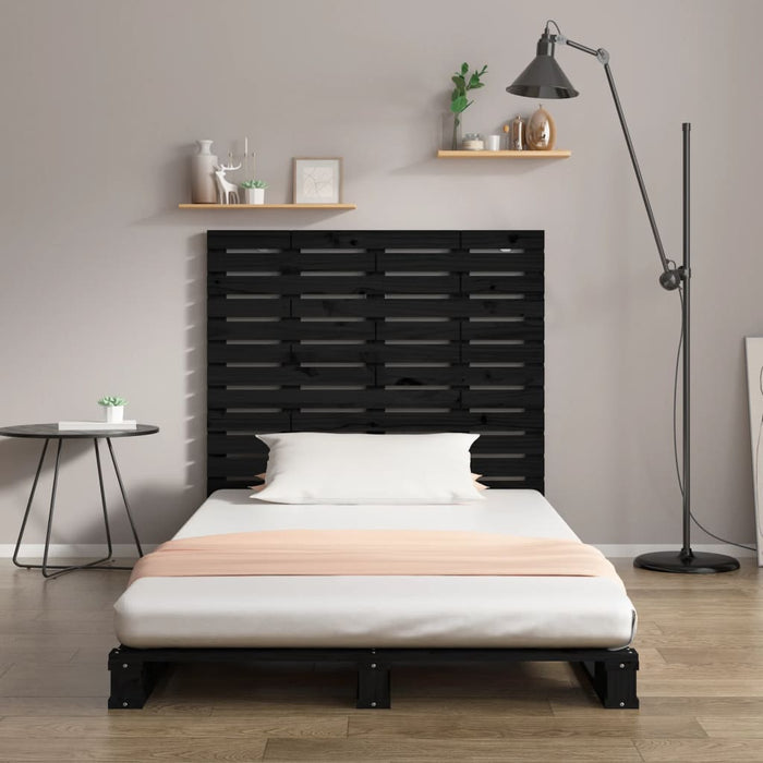 Tăblie de pat pentru perete, negru 106x3x91,5 cm lemn masiv pin - WALTI WALTI