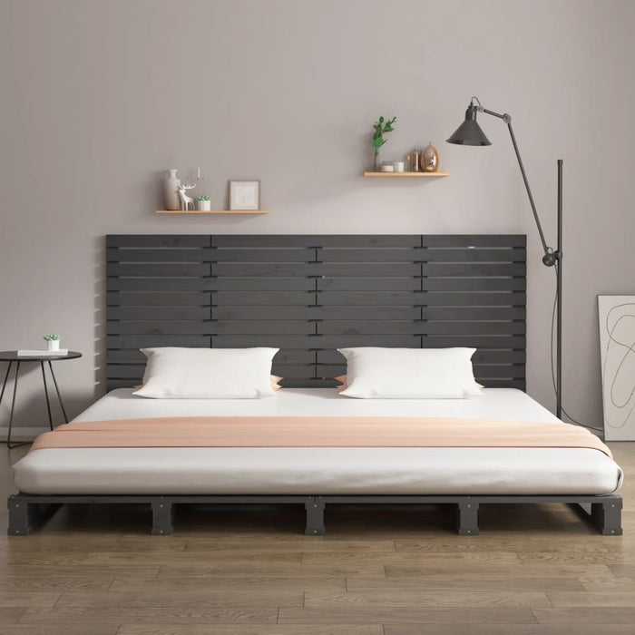 Tăblie de pat pentru perete, gri, 206x3x91,5 cm, lemn masiv pin - WALTI WALTI