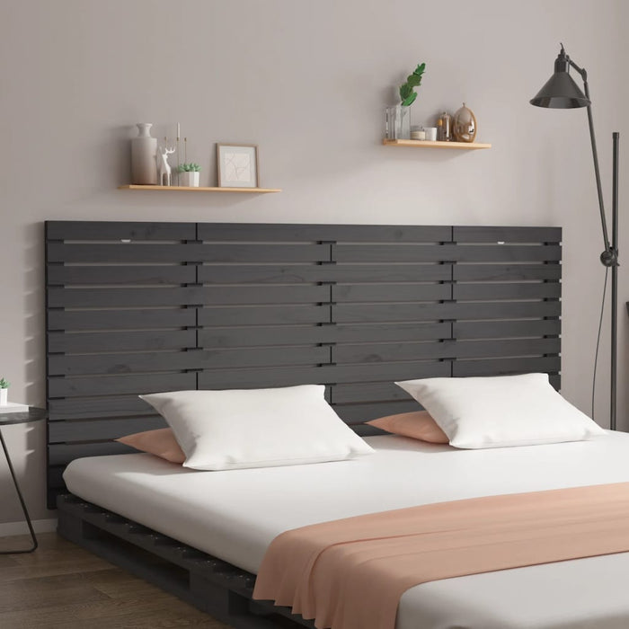 Tăblie de pat pentru perete, gri, 206x3x91,5 cm, lemn masiv pin - WALTI WALTI