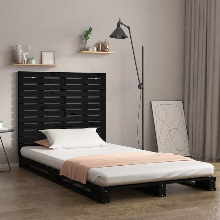 Tăblie de pat pentru perete, negru, 96x3x91,5 cm lemn masiv pin - WALTI WALTI