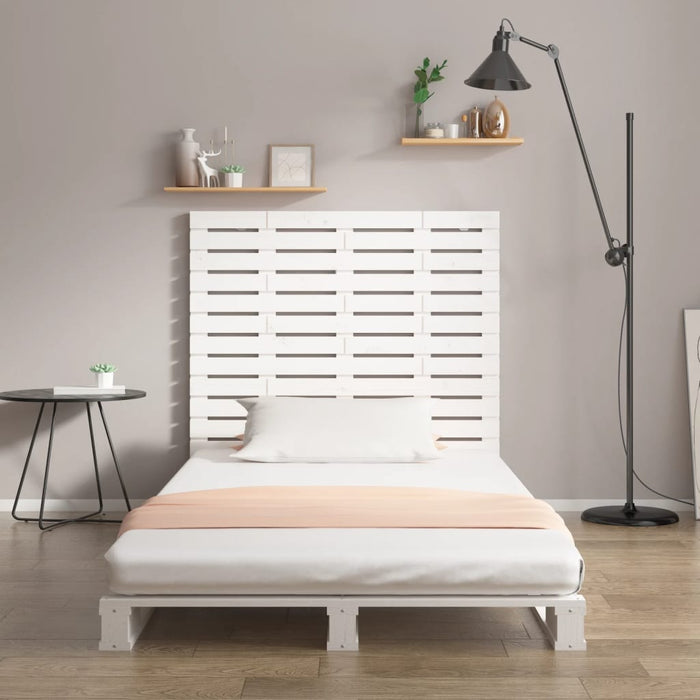 Tăblie de pat pentru perete, alb, 126x3x91,5 cm, lemn masiv pin - WALTI WALTI