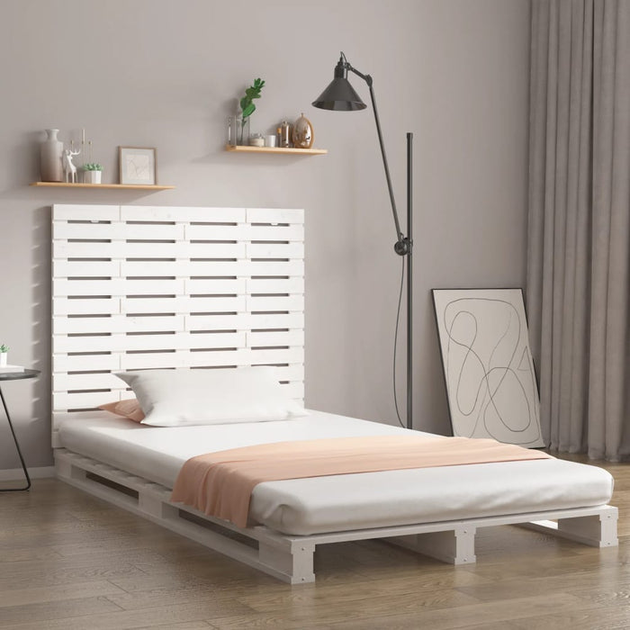 Tăblie de pat pentru perete, alb, 126x3x91,5 cm, lemn masiv pin - WALTI WALTI