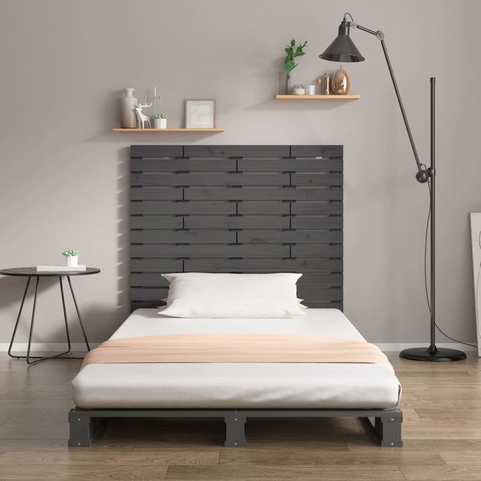 Tăblie de pat pentru perete, gri, 126x3x91,5 cm, lemn masiv pin - WALTI WALTI