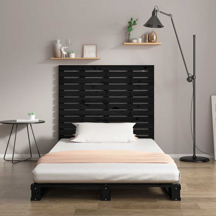 Tăblie de pat pentru perete, negru 126x3x91,5 cm lemn masiv pin - WALTI WALTI