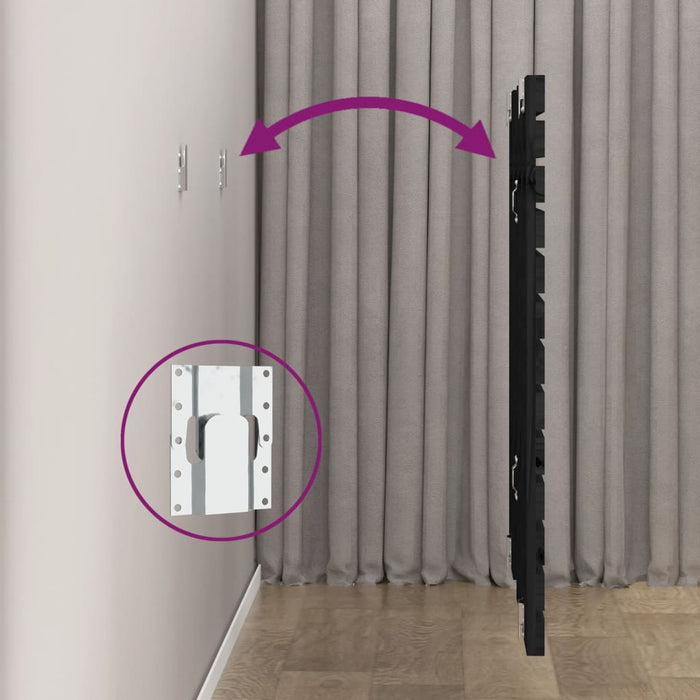 Tăblie de pat pentru perete, negru 126x3x91,5 cm lemn masiv pin - WALTI WALTI