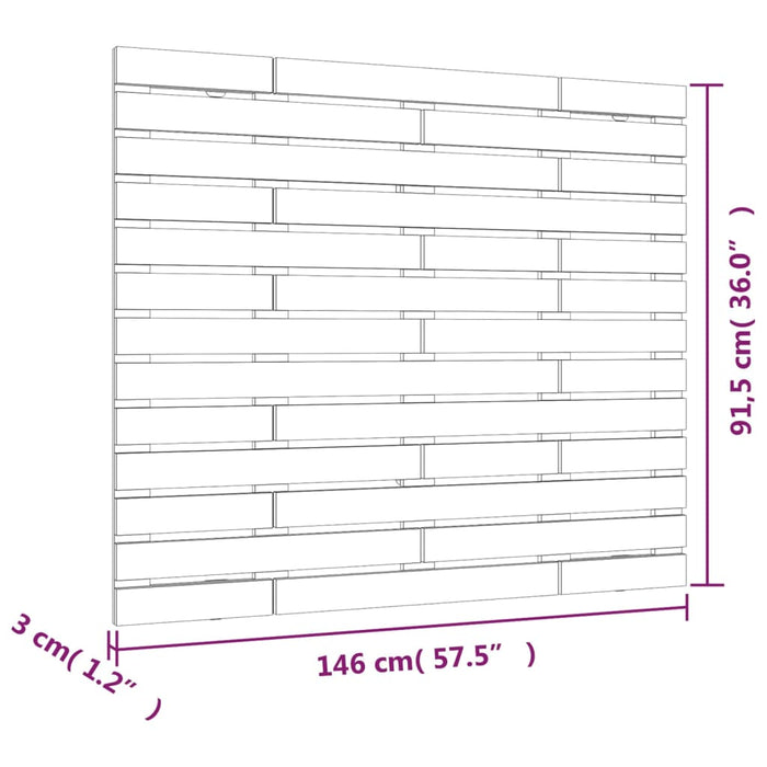 Tăblie de pat pentru perete, maro miere, 146x3x91,5 cm lemn pin - WALTI WALTI