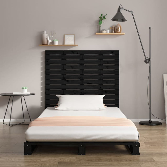 Tăblie de pat pentru perete, negru 146x3x91,5 cm lemn masiv pin - WALTI WALTI