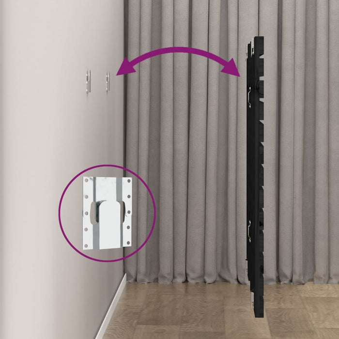 Tăblie de pat pentru perete, negru 146x3x91,5 cm lemn masiv pin - WALTI WALTI