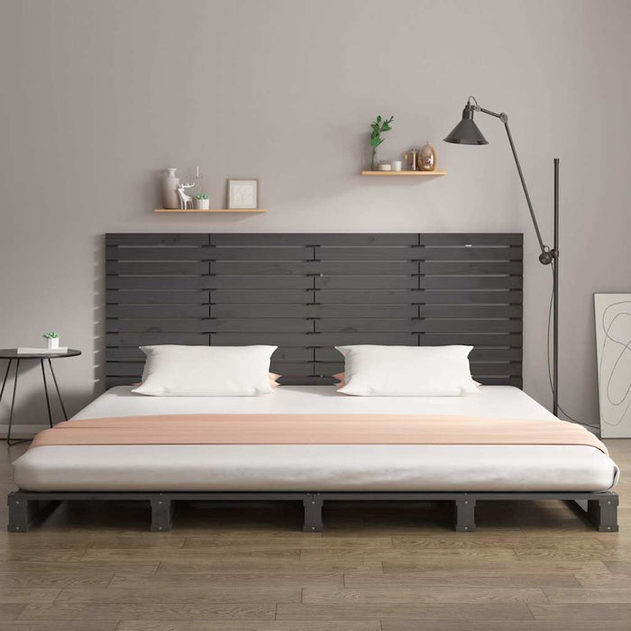 Tăblie de pat pentru perete, gri, 156x3x91,5 cm, lemn masiv pin - WALTI WALTI