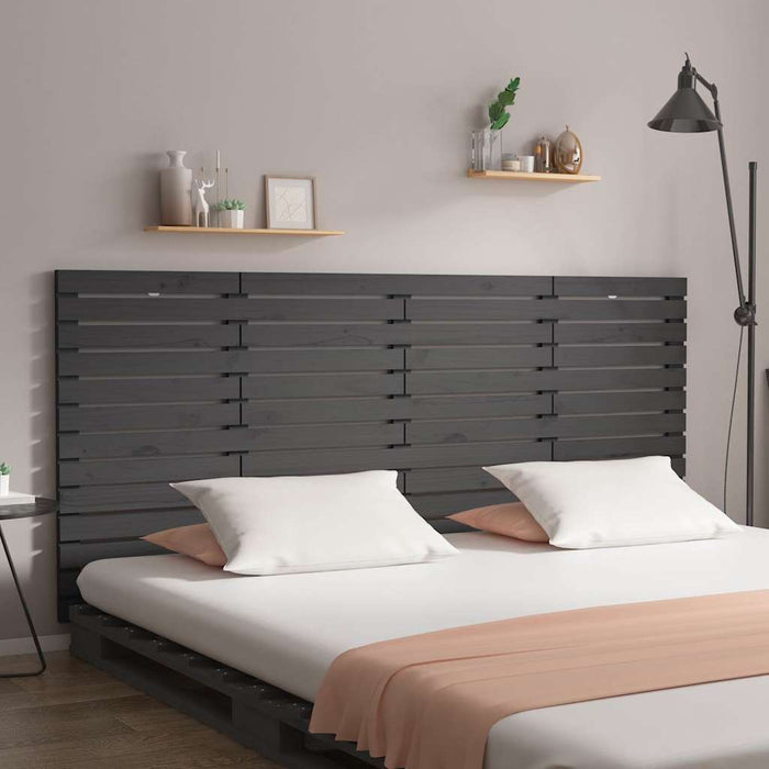 Tăblie de pat pentru perete, gri, 156x3x91,5 cm, lemn masiv pin - WALTI WALTI