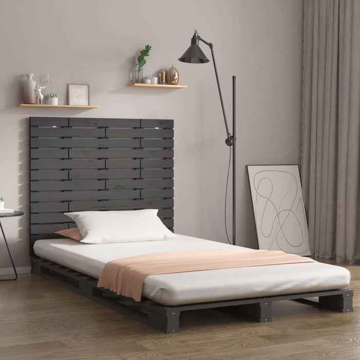 Tăblie de pat pentru perete, gri, 81x3x91,5 cm, lemn masiv pin - WALTI WALTI