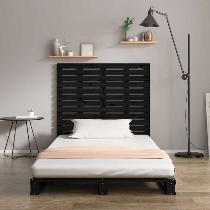 Tăblie de pat pentru perete, negru, 81x3x91,5 cm lemn masiv pin - WALTI WALTI