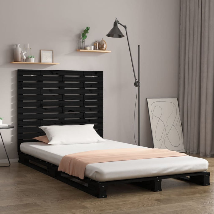 Tăblie de pat pentru perete, negru, 81x3x91,5 cm lemn masiv pin - WALTI WALTI