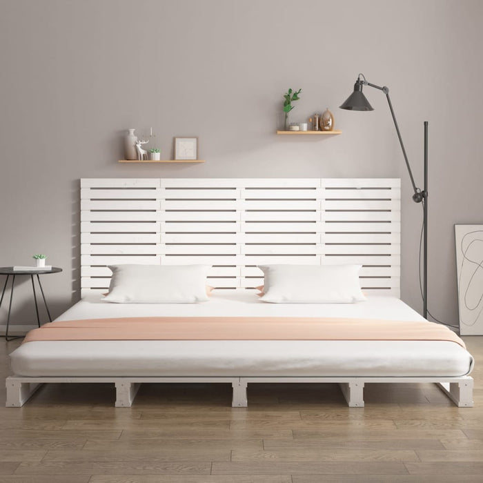 Tăblie de pat pentru perete, alb, 166x3x91,5 cm, lemn masiv pin - WALTI WALTI