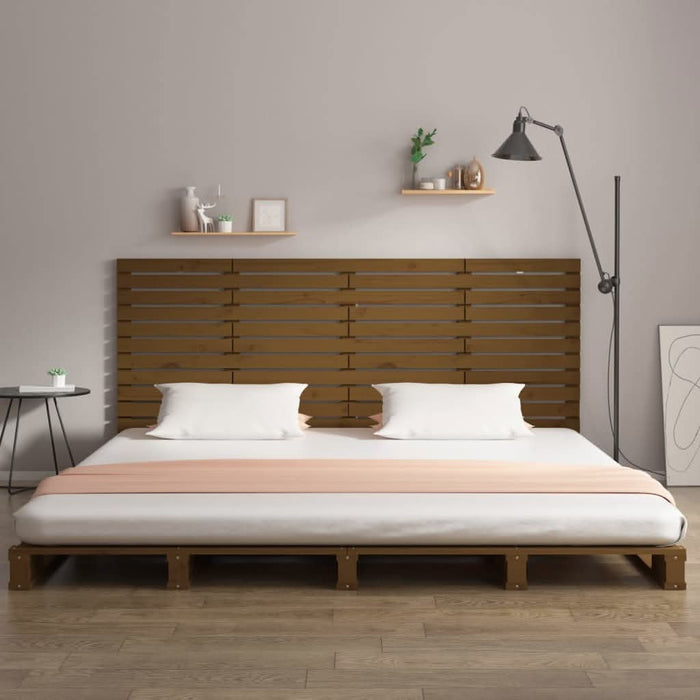 Tăblie de pat pentru perete maro miere, 166x3x91,5 cm, lemn pin - WALTI WALTI