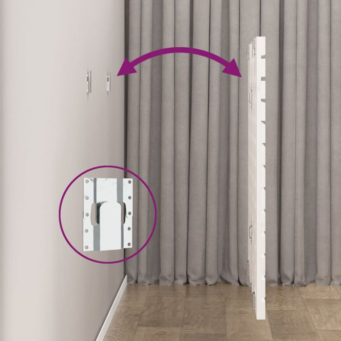 Tăblie de pat pentru perete, alb, 141x3x91,5 cm, lemn masiv pin - WALTI WALTI