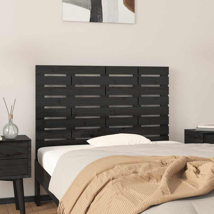 Tăblie de pat pentru perete, negru, 106x3x63 cm, lemn masiv pin - WALTI WALTI