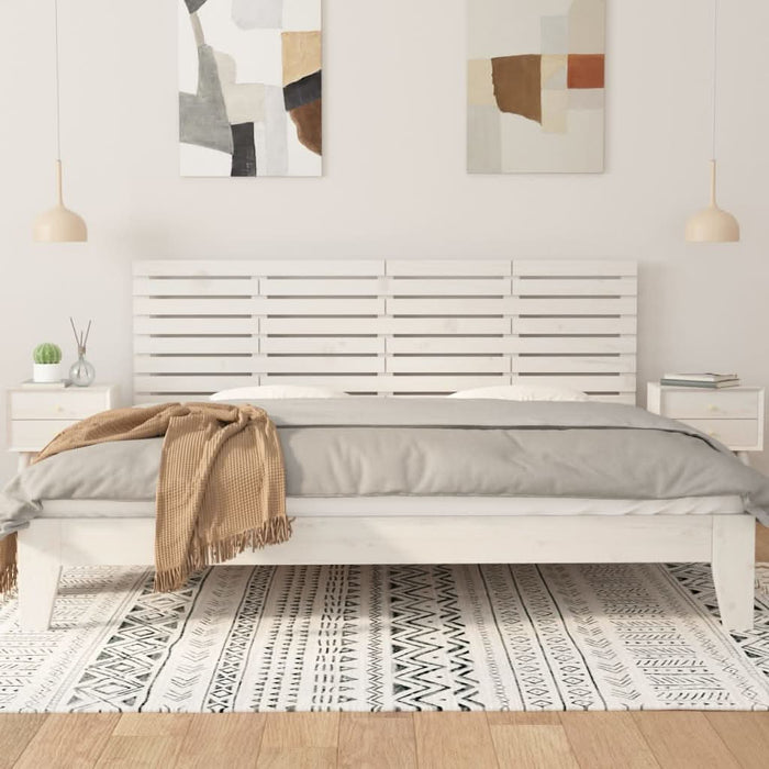 Tăblie de pat pentru perete, alb, 206x3x63 cm, lemn masiv pin - WALTI WALTI