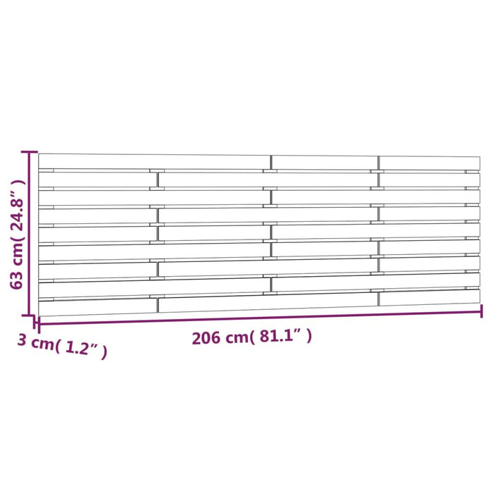 Tăblie de pat pentru perete, alb, 206x3x63 cm, lemn masiv pin - WALTI WALTI