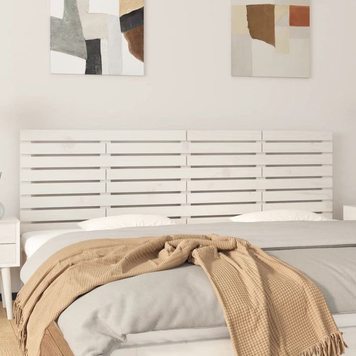 Tăblie de pat pentru perete, alb, 206x3x63 cm, lemn masiv pin - WALTI WALTI