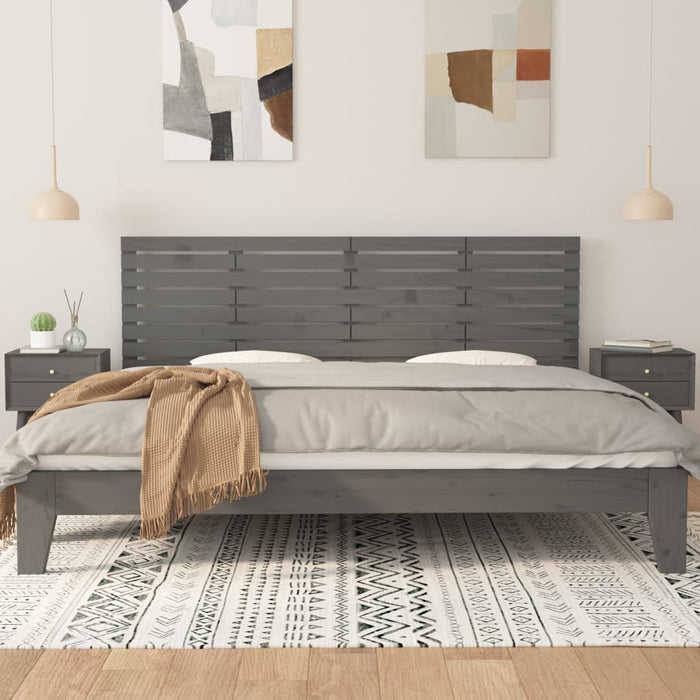 Tăblie de pat pentru perete, gri, 206x3x63 cm, lemn masiv pin - WALTI WALTI