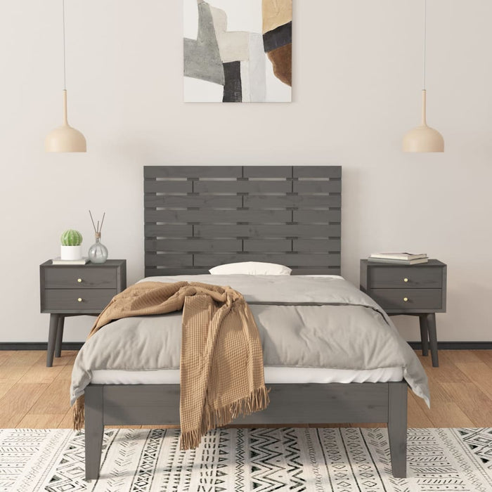 Tăblie de pat pentru perete, gri, 96x3x63 cm, lemn masiv pin - WALTI WALTI