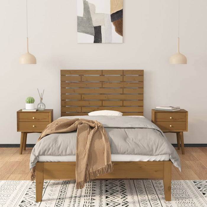 Tăblie de pat pentru perete, maro miere, 96x3x63 cm, lemn pin - WALTI WALTI