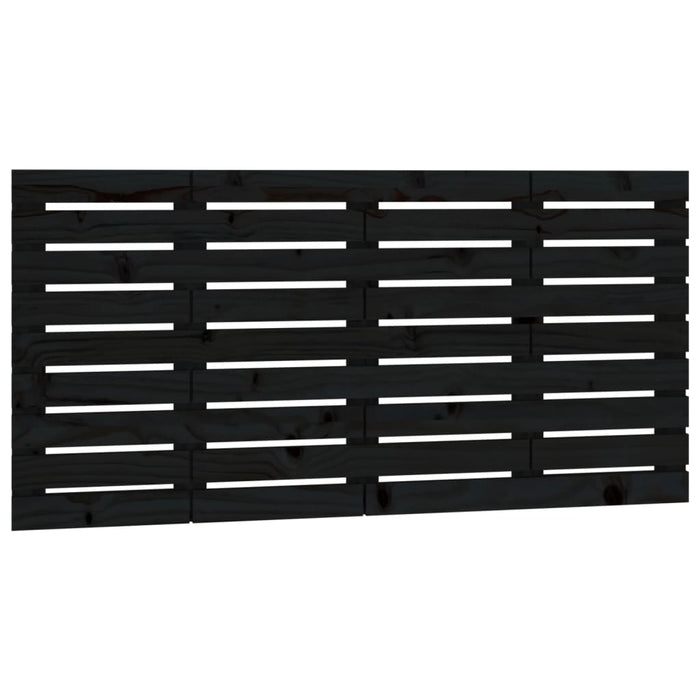 Tăblie de pat pentru perete, negru, 146x3x63 cm, lemn masiv pin - WALTI WALTI