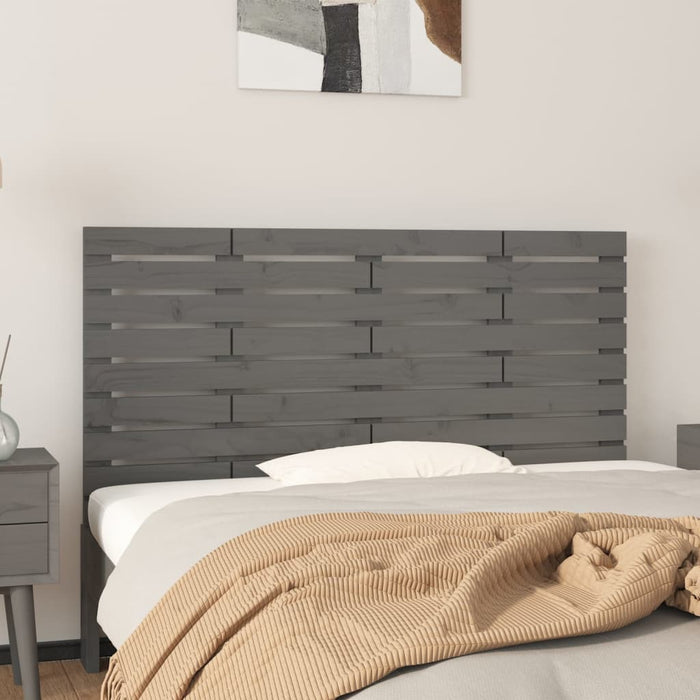 Tăblie de pat pentru perete, gri, 156x3x63 cm, lemn masiv pin - WALTI WALTI