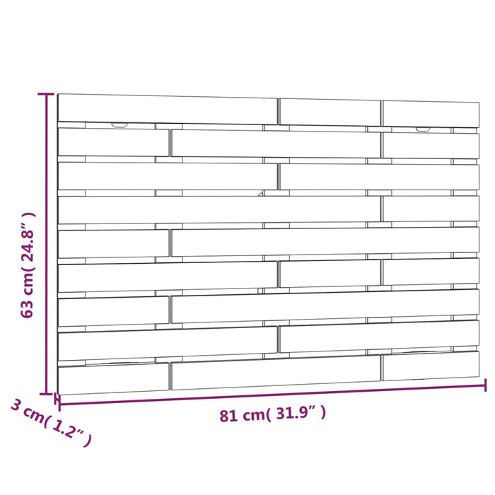 Tăblie de pat pentru perete, gri, 81x3x63 cm, lemn masiv pin - WALTI WALTI