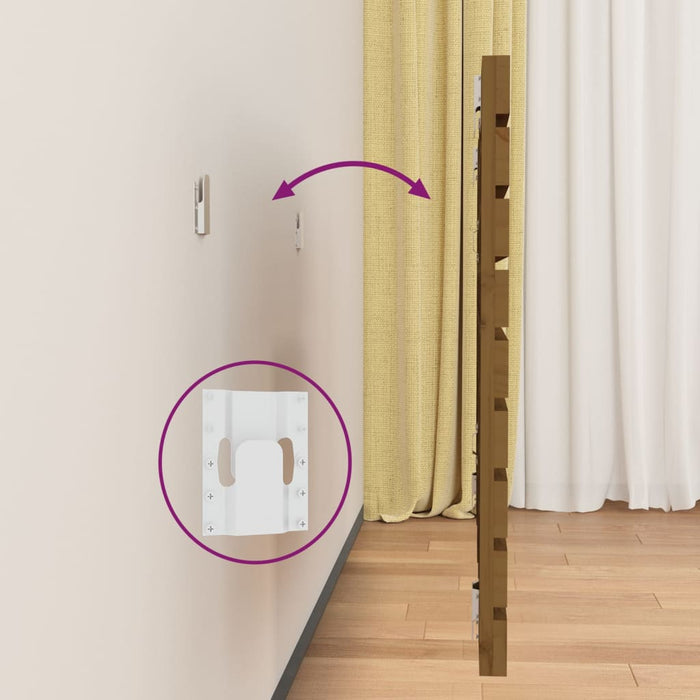 Tăblie de pat pentru perete, maro miere, 81x3x63 cm, lemn pin - WALTI WALTI