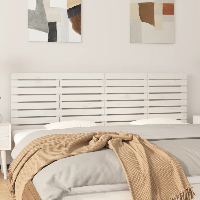 Tăblie de pat pentru perete, alb, 166x3x63 cm, lemn masiv pin - WALTI WALTI