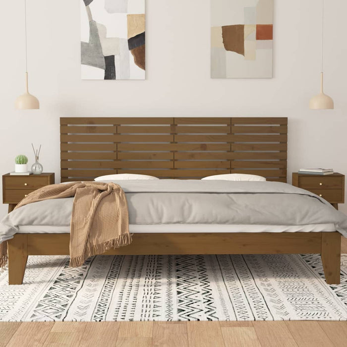 Tăblie de pat pentru perete, maro miere, 166x3x63 cm, lemn pin - WALTI WALTI