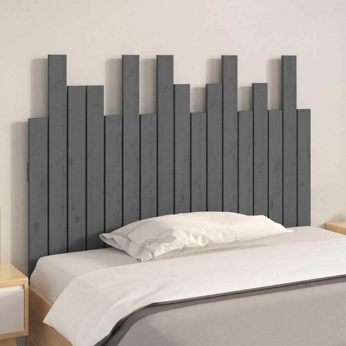 Tăblie de pat pentru perete, gri, 108x3x80 cm, lemn masiv pin - WALTI WALTI