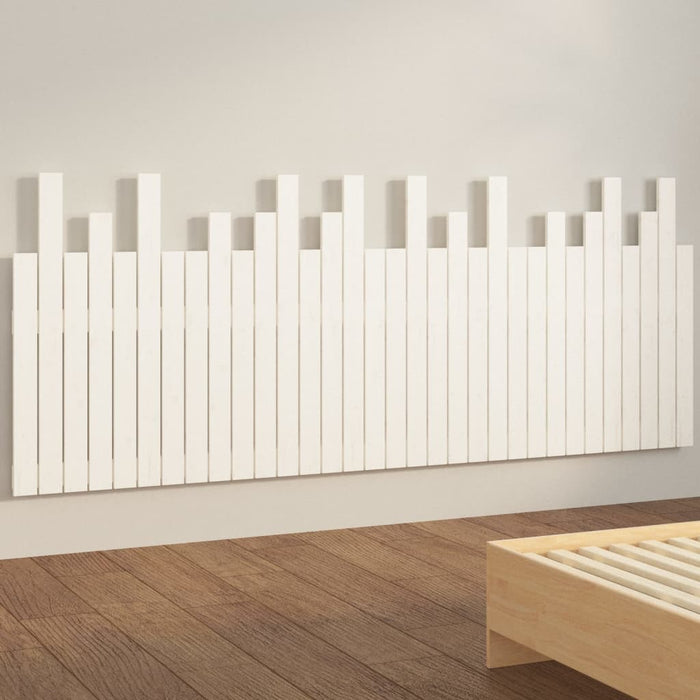 Tăblie de pat pentru perete, alb, 204x3x80 cm, lemn masiv pin - WALTI WALTI
