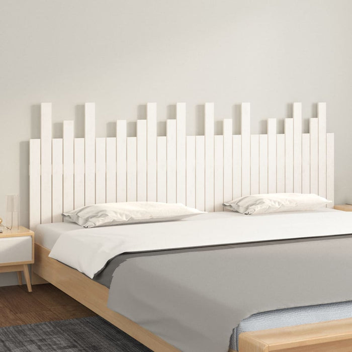 Tăblie de pat pentru perete, alb, 204x3x80 cm, lemn masiv pin - WALTI WALTI