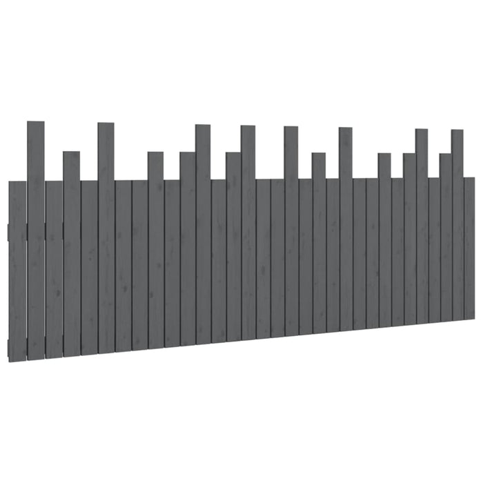Tăblie de pat pentru perete, gri, 204x3x80 cm, lemn masiv pin - WALTI WALTI