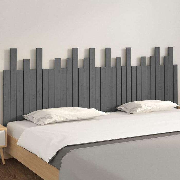Tăblie de pat pentru perete, gri, 204x3x80 cm, lemn masiv pin - WALTI WALTI