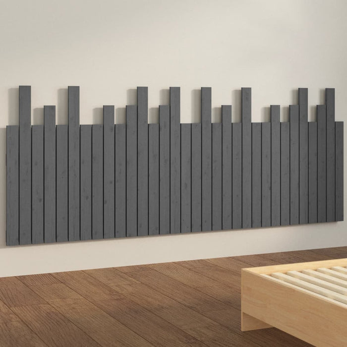 Tăblie de pat pentru perete, gri, 204x3x80 cm, lemn masiv pin - WALTI WALTI