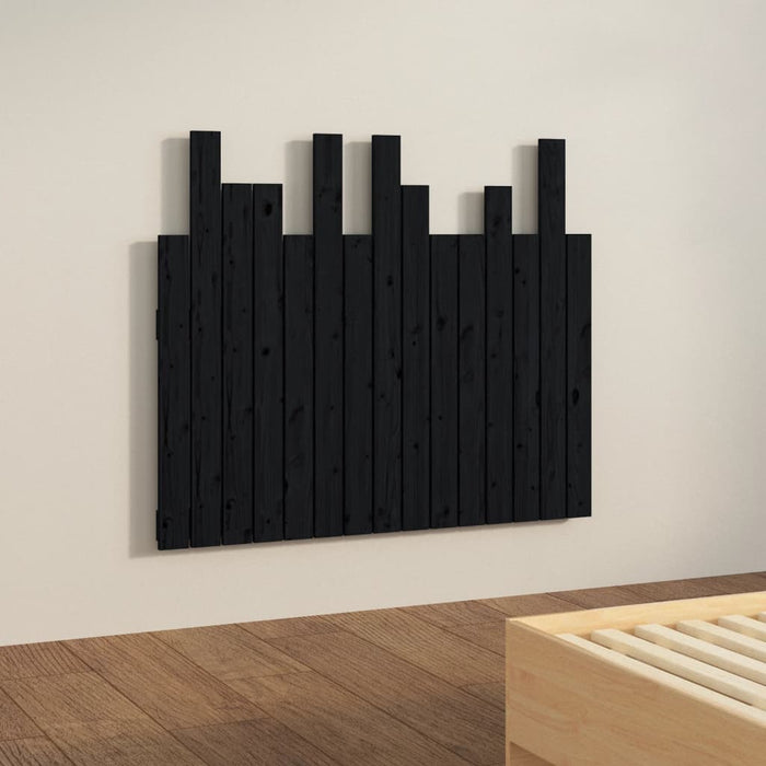 Tăblie de pat pentru perete, negru, 95,5x3x80 cm lemn masiv pin - WALTI WALTI