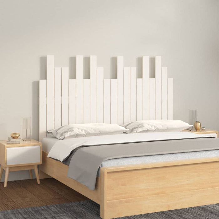 Tăblie de pat pentru perete, alb, 127,5x3x80 cm, lemn masiv pin - WALTI WALTI
