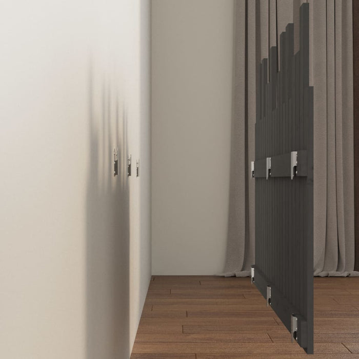 Tăblie de pat pentru perete, gri, 127,5x3x80 cm, lemn masiv pin - WALTI WALTI