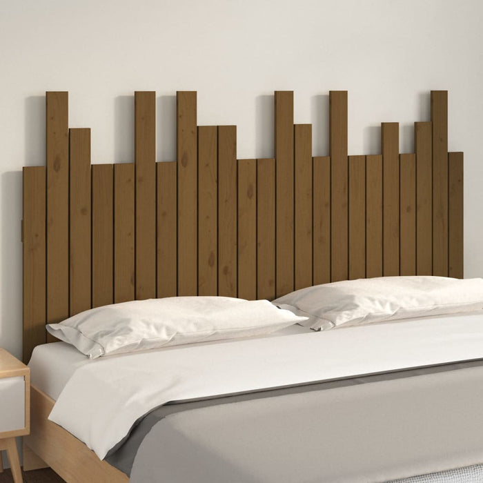 Tăblie de pat de perete maro miere 146,5x3x80 cm lemn masiv pin - WALTI WALTI